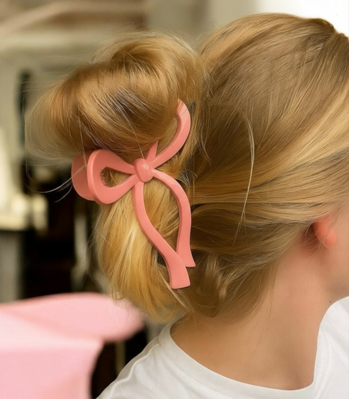 "Winter Bow" Hårklemme (Rosa)