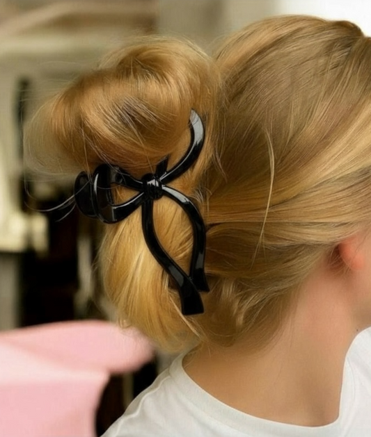 "Winter Bow" Hårklemme (Sort)