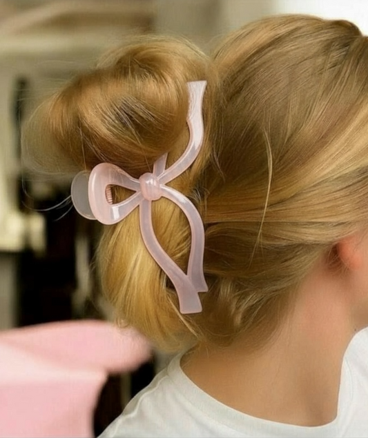 "Winter Bow" Hårklemme (Lyserød)